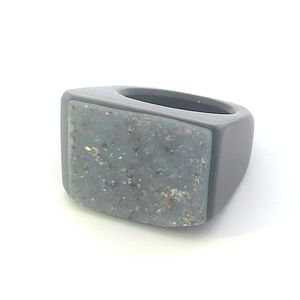 Carved Agate Druzy Ring